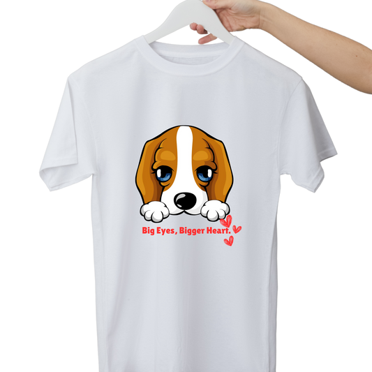 Unisex Printed Cotton T Shirt | Dog Lovers | Round Neck | Half Sleeves|100% Cotton Regular Fit T-Shirt | Women | Men |