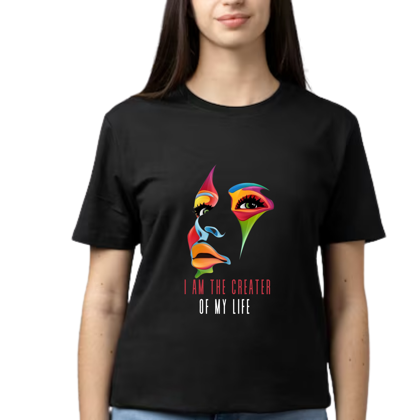 Women Printed Cotton T Shirt | Round Neck | Half Sleeves| 100% Cotton | Regular Fit T-Shirt | Teen | Teen Vibes