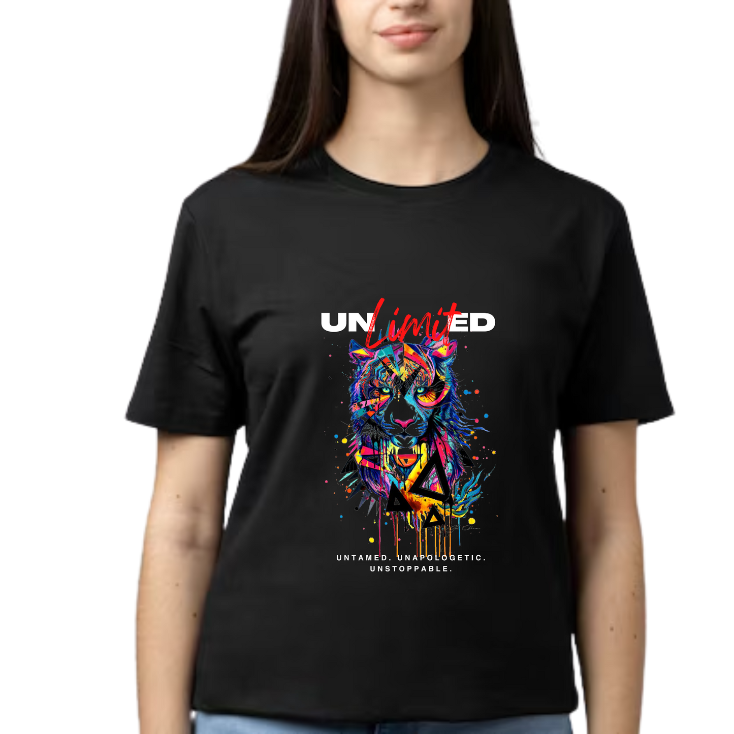 Women Printed Cotton T Shirt | Round Neck | Half Sleeves| 100% Cotton | Regular Fit T-Shirt | Teen | Teen Vibes