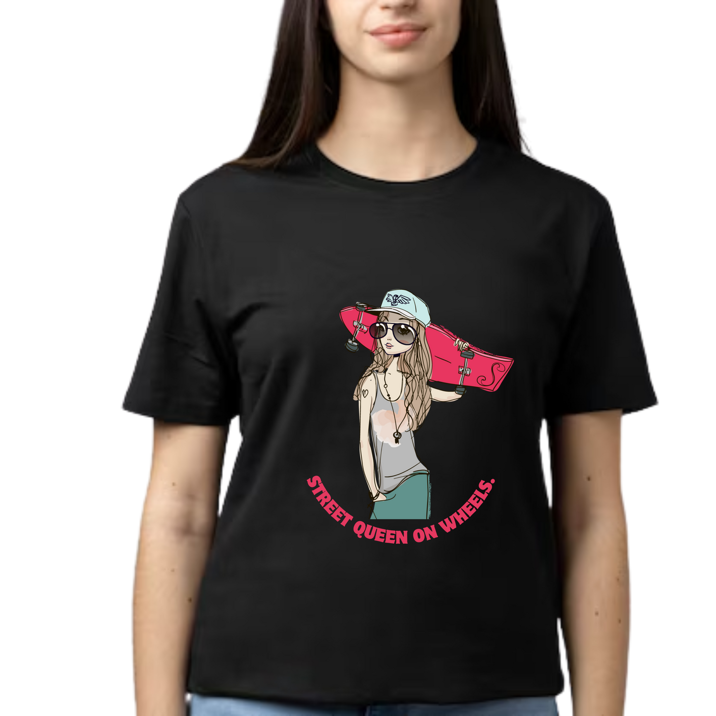 Women Printed Cotton T Shirt | Round Neck | Half Sleeves| 100% Cotton | Regular Fit T-Shirt | Teen | Teen Vibes