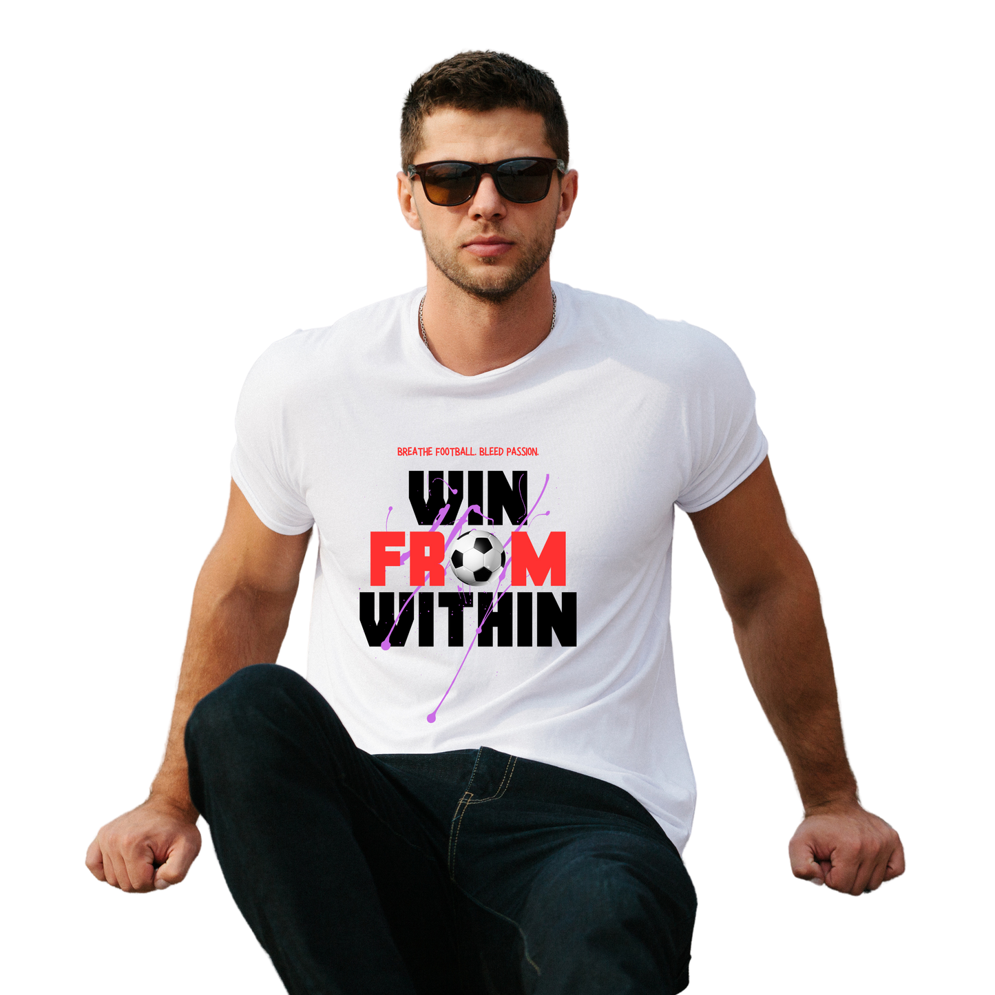 Men’s Printed Cotton T Shirt | Foot Ball |Round Neck | Half Sleeves|100% Cotton | Regular Fit T-Shirt | Teens | Teen Vibes
