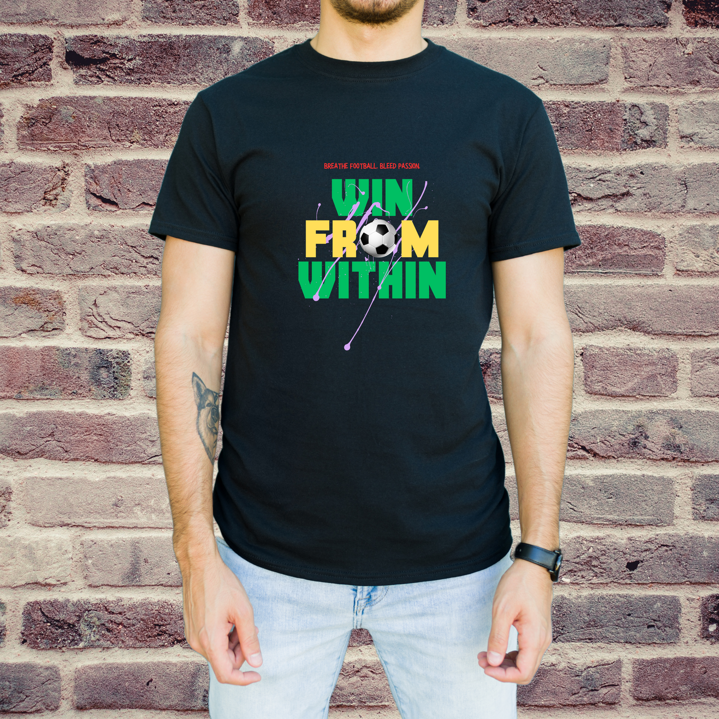 Men’s Printed Cotton T Shirt | Foot Ball |Round Neck | Half Sleeves|100% Cotton | Regular Fit T-Shirt | Teens | Teen Vibes