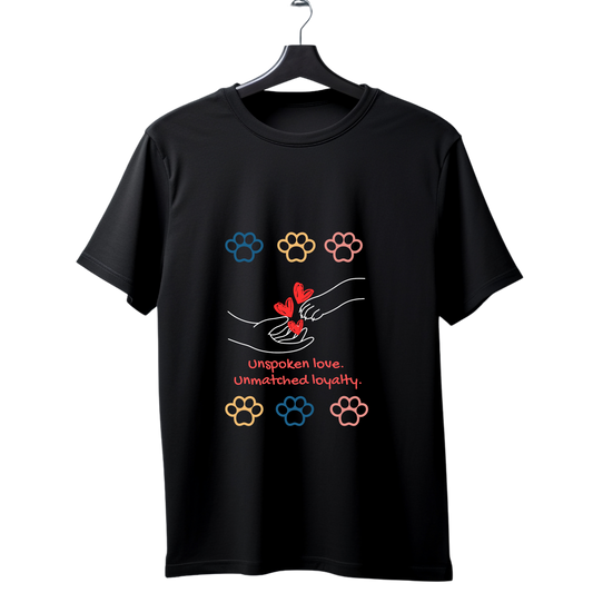 Unisex Printed Cotton T Shirt | Dog Lovers | Round Neck | Half Sleeves|100% Cotton Regular Fit T-Shirt | Women | Men |