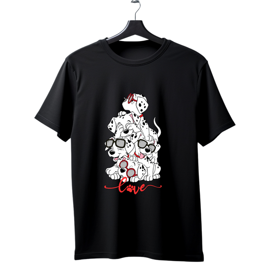 Unisex Printed Cotton T Shirt | Dog Lovers | Round Neck | Half Sleeves|100% Cotton Regular Fit T-Shirt | Women | Men |