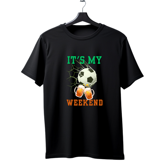 Men’s Printed Cotton T Shirt | Weekend |Round Neck | Half Sleeves|100% Cotton | Regular Fit T-Shirt | Teens | Teen Vibes