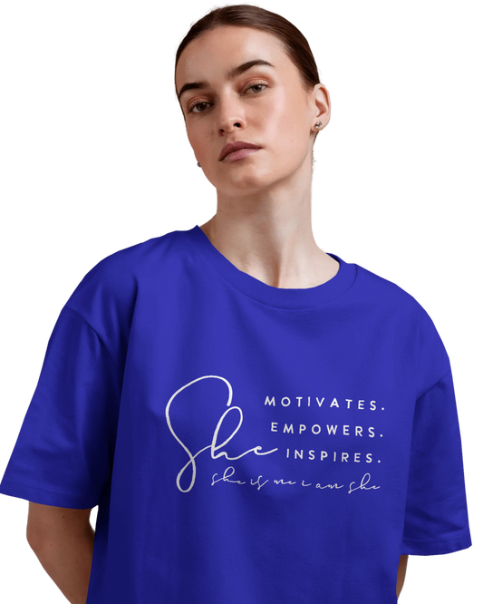 Women Oversize Tee | Printed | 100% Cotton T Shirt | Round Neck | Half Sleeves| Designed by NEOX | Vibrant Colors