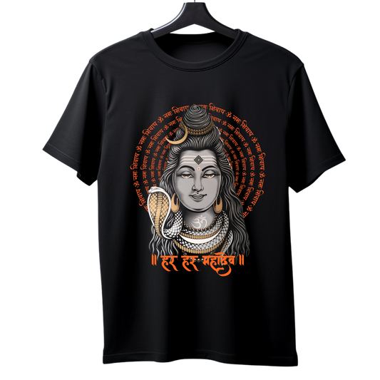 Unisex Printed Cotton T Shirt | Aastha | Round Neck | Half Sleeves|100% Cotton Regular Fit T-Shirt | Women | Men |