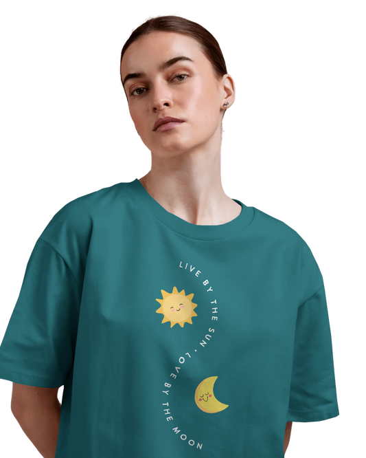 Women Oversize Tee | Printed | 100% Cotton T Shirt | Round Neck | Half Sleeves| Designed by NEOX | Vibrant Colors