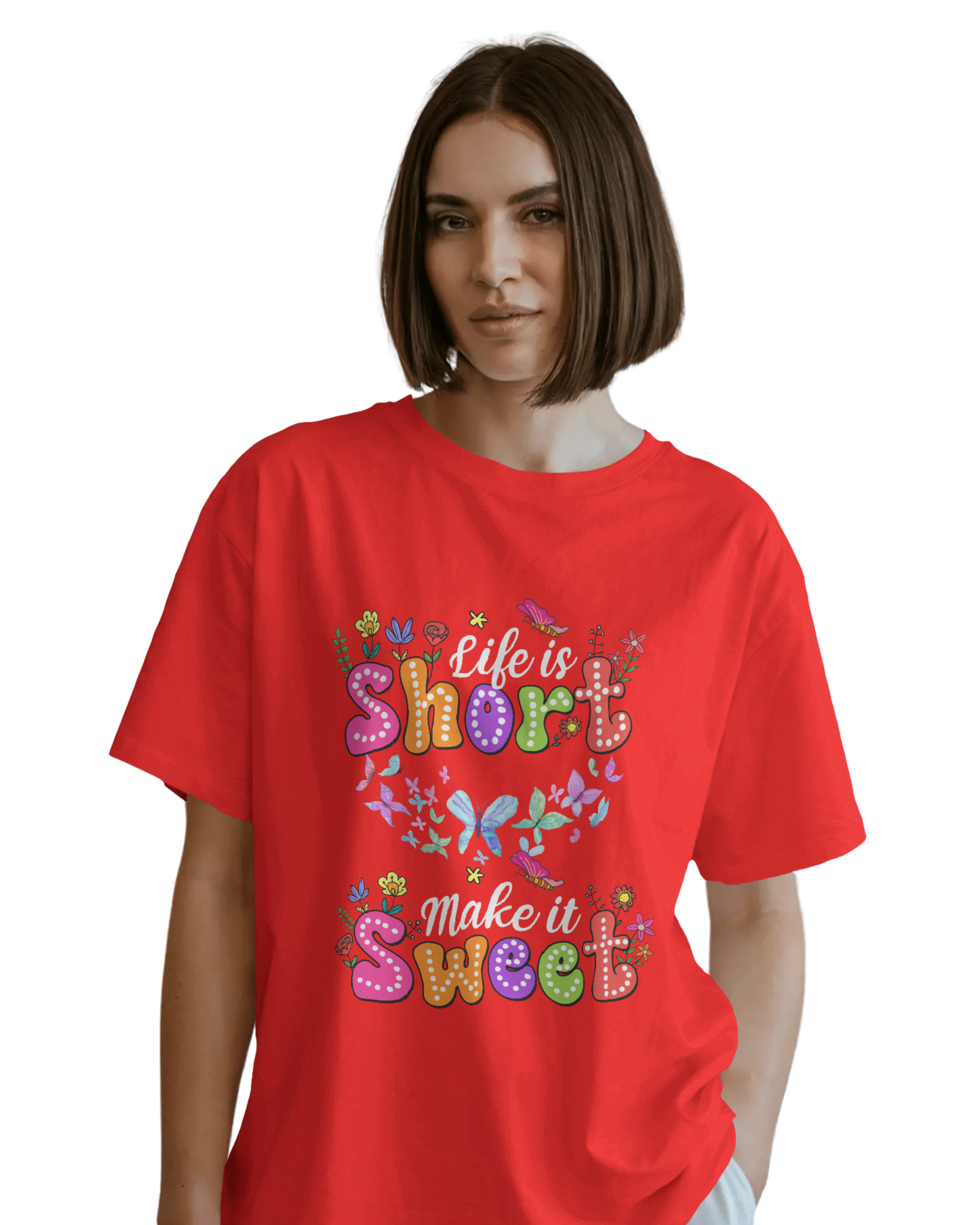 Women Oversize Tee | Printed | 100% Cotton T Shirt | Round Neck | Half Sleeves| Designed by NEOX | Vibrant Colors