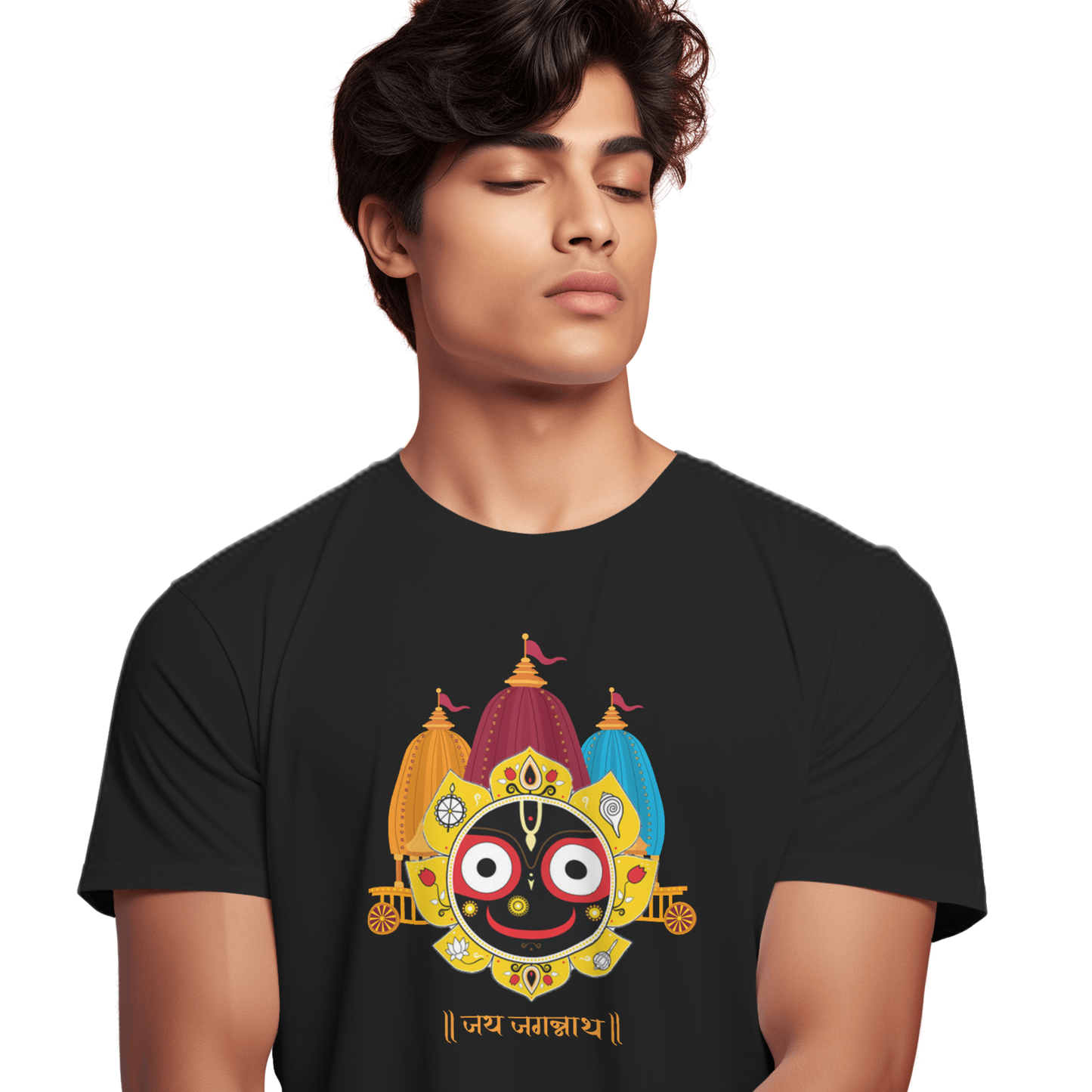 Unisex Printed Cotton T Shirt | Aastha | Round Neck | Half Sleeves|100% Cotton Regular Fit T-Shirt | Women | Men |