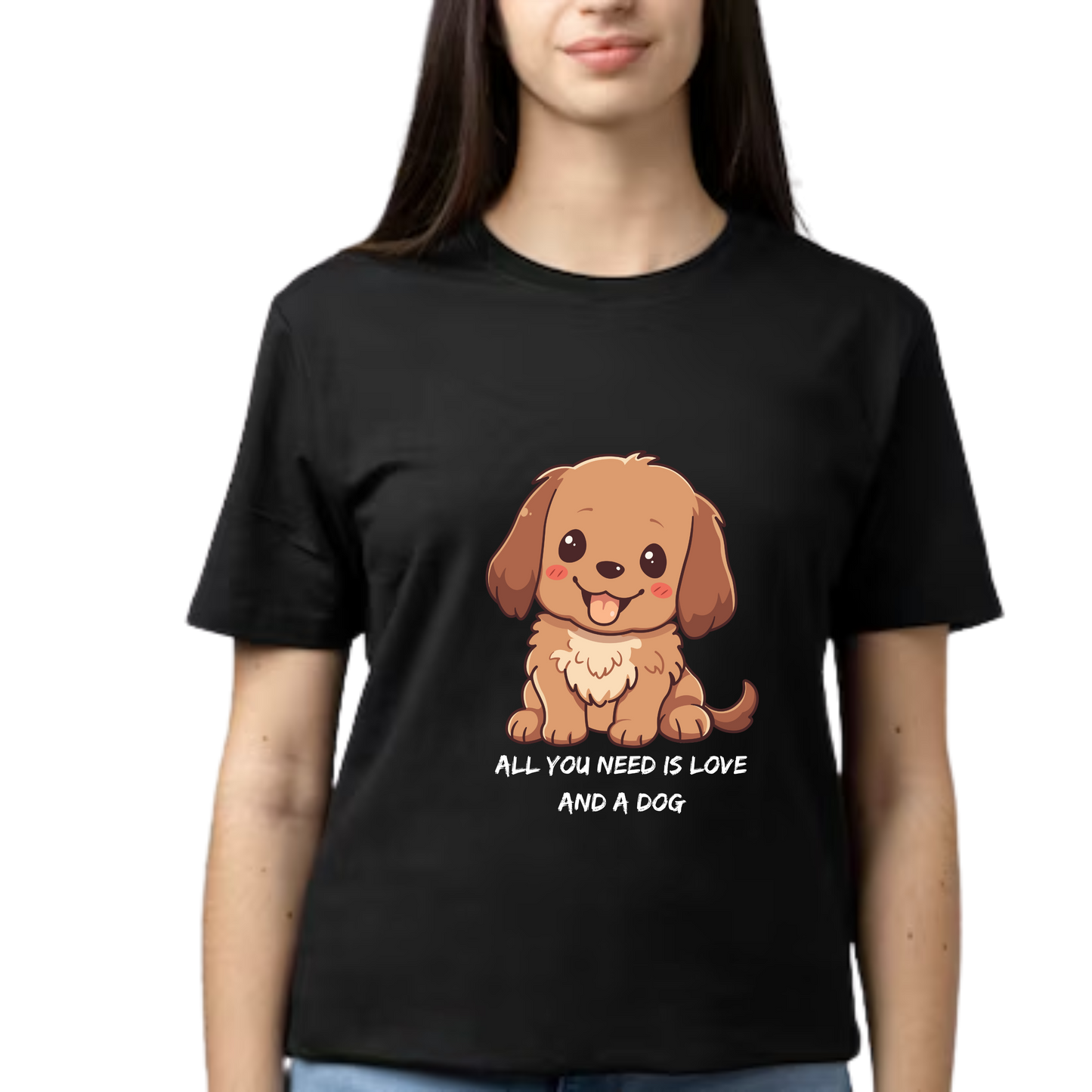 Unisex Printed Cotton T Shirt | Dog Lovers | Round Neck | Half Sleeves|100% Cotton Regular Fit T-Shirt | Women | Men |