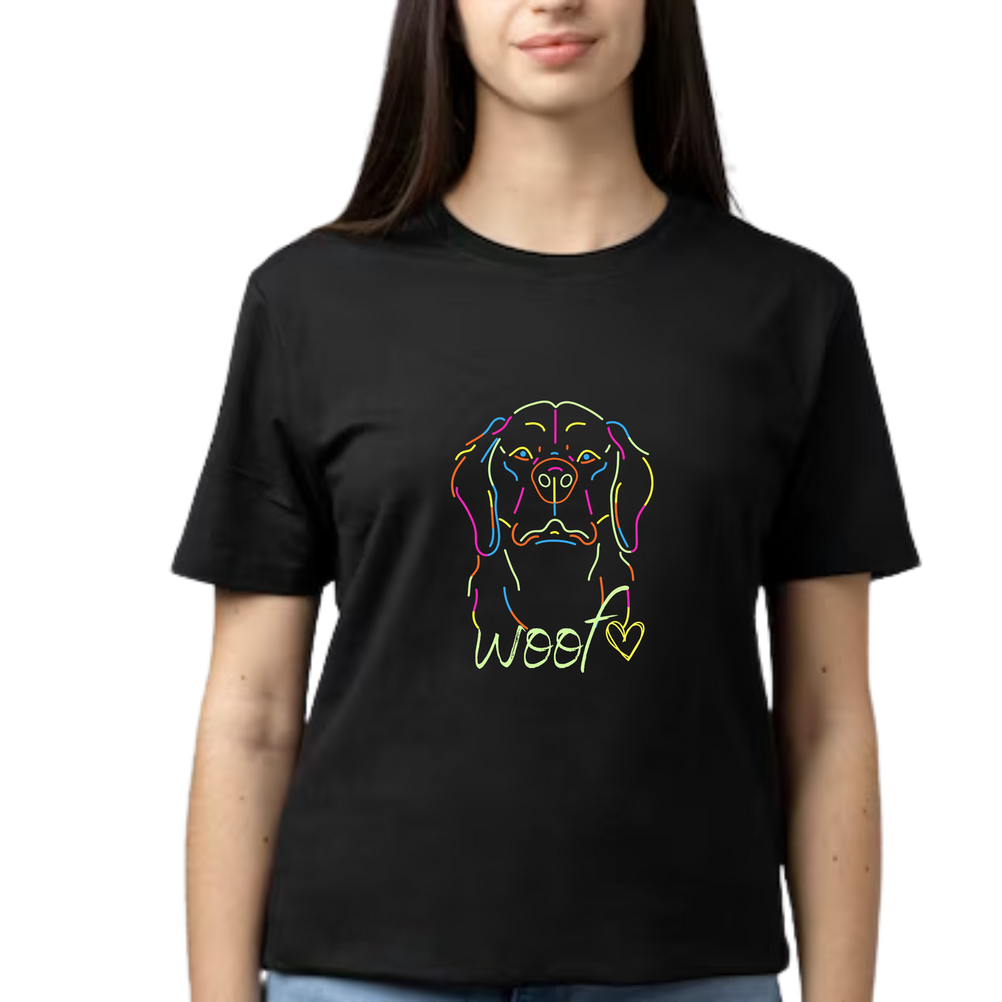 Unisex Printed Cotton T Shirt | Dog Lovers | Round Neck | Half Sleeves|100% Cotton Regular Fit T-Shirt | Women | Men |