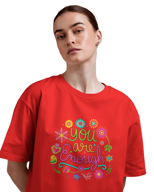 Women Oversize Tee | Printed | 100% Cotton T Shirt | Round Neck | Half Sleeves| Designed by NEOX | Vibrant Colors