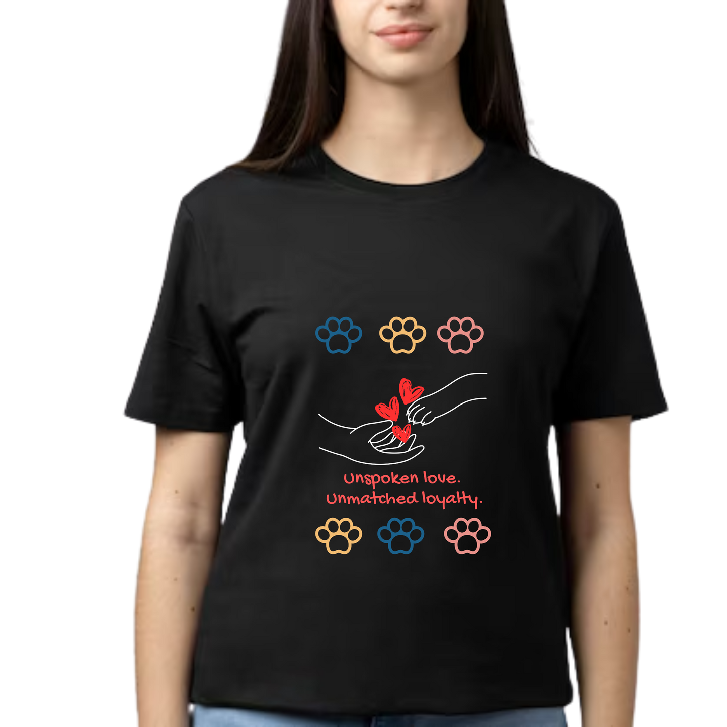 Unisex Printed Cotton T Shirt | Dog Lovers | Round Neck | Half Sleeves|100% Cotton Regular Fit T-Shirt | Women | Men |