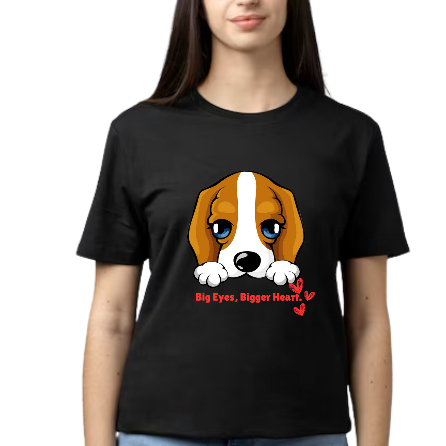Unisex Printed Cotton T Shirt | Dog Lovers | Round Neck | Half Sleeves|100% Cotton Regular Fit T-Shirt | Women | Men |