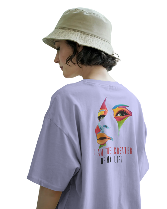 Women Oversize Tee | Printed | 100% Cotton T Shirt | Round Neck | Half Sleeves| Designed by NEOX | Vibrant Colors