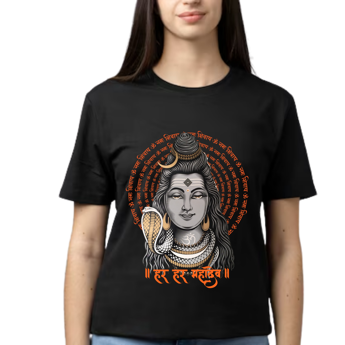 Unisex Printed Cotton T Shirt | Aastha | Round Neck | Half Sleeves|100% Cotton Regular Fit T-Shirt | Women | Men |