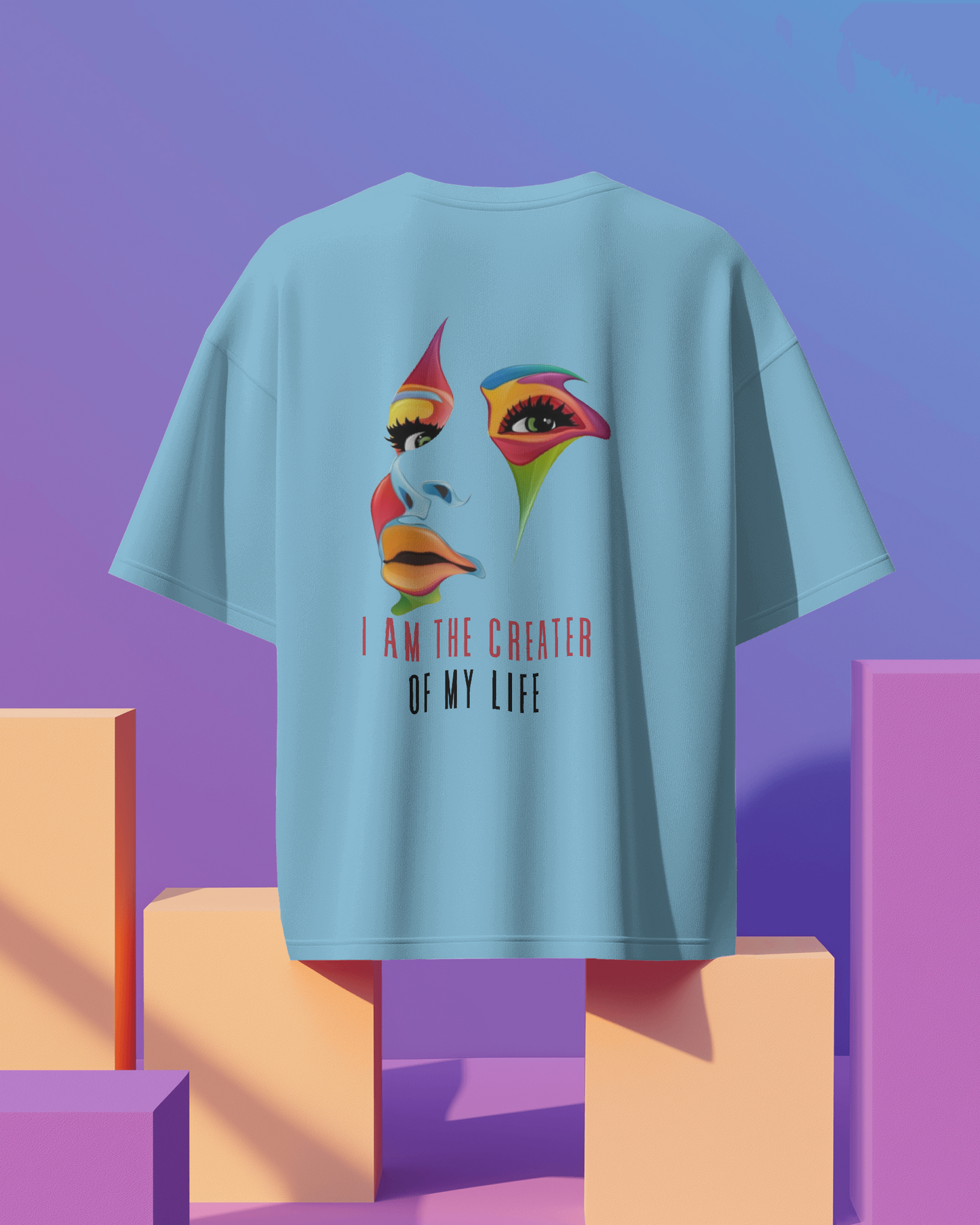 Women Oversize Tee | Printed | 100% Cotton T Shirt | Round Neck | Half Sleeves| Designed by NEOX | Vibrant Colors