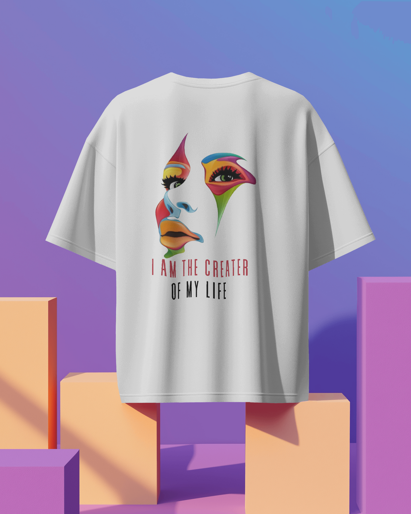 Women Oversize Tee | Printed | 100% Cotton T Shirt | Round Neck | Half Sleeves| Designed by NEOX | Vibrant Colors