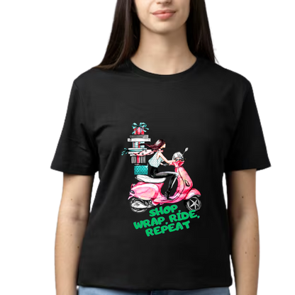 Women Printed Cotton T Shirt | Round Neck | Half Sleeves| 100% Cotton | Regular Fit T-Shirt | Teen | Teen Vibes