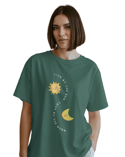 Women Oversize Tee | Printed | 100% Cotton T Shirt | Round Neck | Half Sleeves| Designed by NEOX | Vibrant Colors