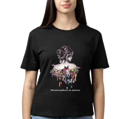Women Printed Cotton T Shirt | Round Neck | Half Sleeves| 100% Cotton | Regular Fit T-Shirt | Teen | Teen Vibes