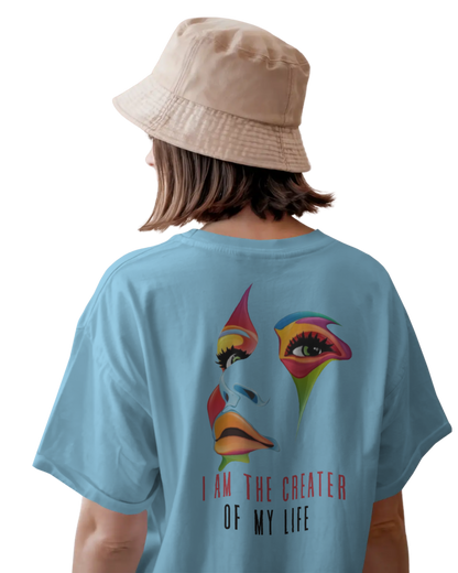 Women Oversize Tee | Printed | 100% Cotton T Shirt | Round Neck | Half Sleeves| Designed by NEOX | Vibrant Colors