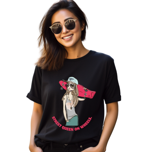 Women Printed Cotton T Shirt | Round Neck | Half Sleeves| 100% Cotton | Regular Fit T-Shirt | Teen | Teen Vibes