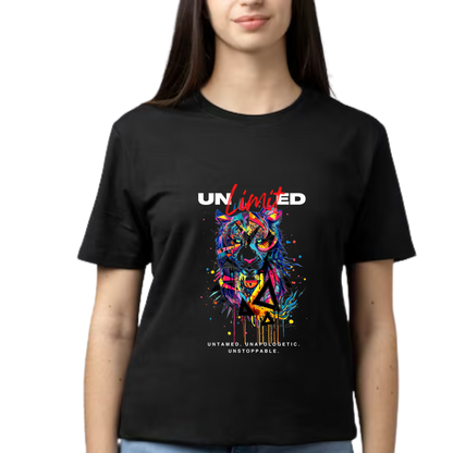 Women Printed Cotton T Shirt | Round Neck | Half Sleeves| 100% Cotton | Regular Fit T-Shirt | Teen | Teen Vibes