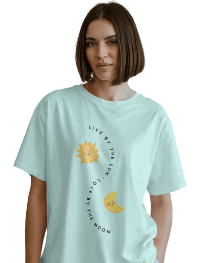 Women Oversize Tee | Printed | 100% Cotton T Shirt | Round Neck | Half Sleeves| Designed by NEOX | Vibrant Colors