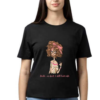 Women Printed Cotton T Shirt | Round Neck | Half Sleeves| 100% Cotton | Regular Fit T-Shirt | Teen | Teen Vibes
