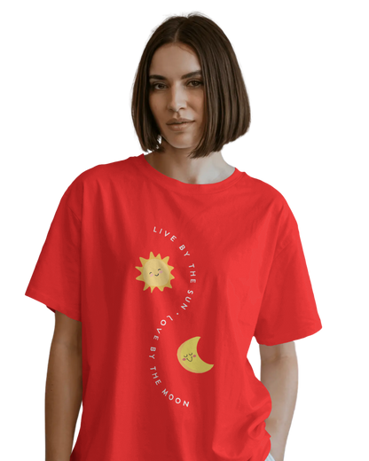 Women Oversize Tee | Printed | 100% Cotton T Shirt | Round Neck | Half Sleeves| Designed by NEOX | Vibrant Colors