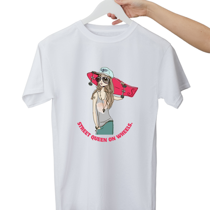 Women Printed Cotton T Shirt | Round Neck | Half Sleeves| 100% Cotton | Regular Fit T-Shirt | Teen | Teen Vibes