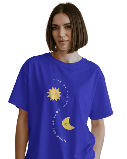 Women Oversize Tee | Printed | 100% Cotton T Shirt | Round Neck | Half Sleeves| Designed by NEOX | Vibrant Colors