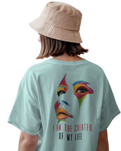 Women Oversize Tee | Printed | 100% Cotton T Shirt | Round Neck | Half Sleeves| Designed by NEOX | Vibrant Colors