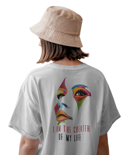 Women Oversize Tee | Printed | 100% Cotton T Shirt | Round Neck | Half Sleeves| Designed by NEOX | Vibrant Colors