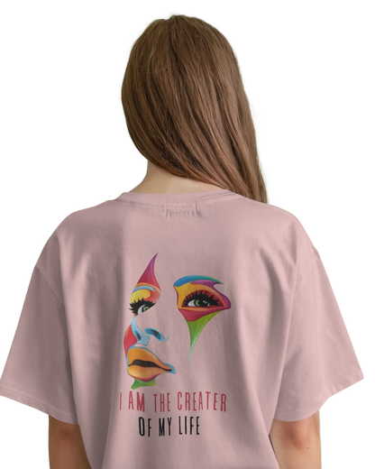 Women Oversize Tee | Printed | 100% Cotton T Shirt | Round Neck | Half Sleeves| Designed by NEOX | Vibrant Colors
