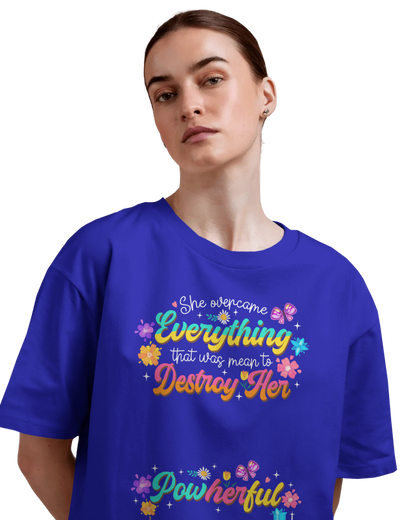 Women Oversize Tee | Printed | 100% Cotton T Shirt | Round Neck | Half Sleeves| Designed by NEOX | Vibrant Colors