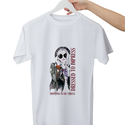 Women Printed Cotton T Shirt | Round Neck | Half Sleeves| 100% Cotton | Regular Fit T-Shirt | Teen | Teen Vibes