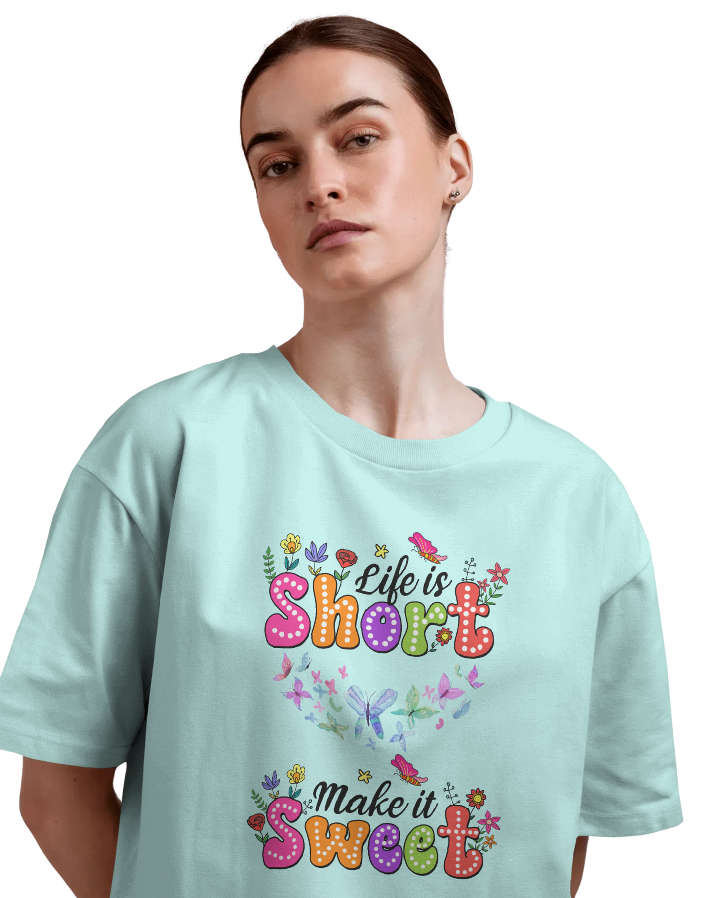 Women Oversize Tee | Printed | 100% Cotton T Shirt | Round Neck | Half Sleeves| Designed by NEOX | Vibrant Colors
