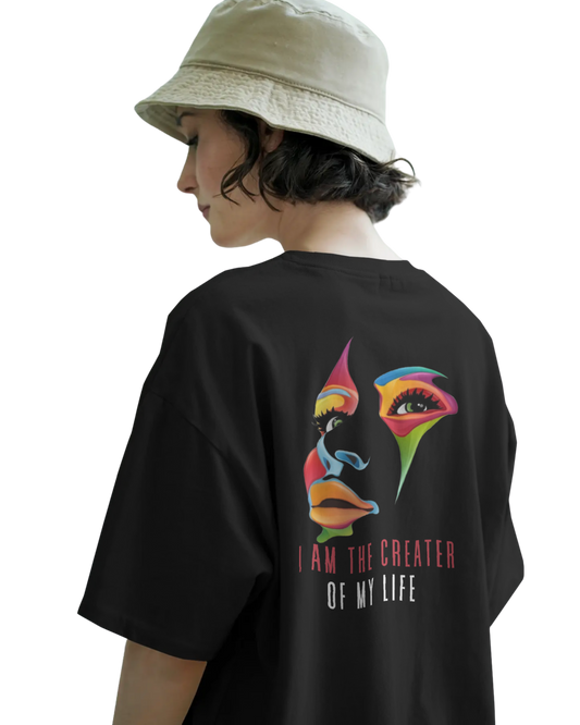 Women Oversize Tee | Printed | 100% Cotton T Shirt | Round Neck | Half Sleeves| Designed by NEOX | Vibrant Colors