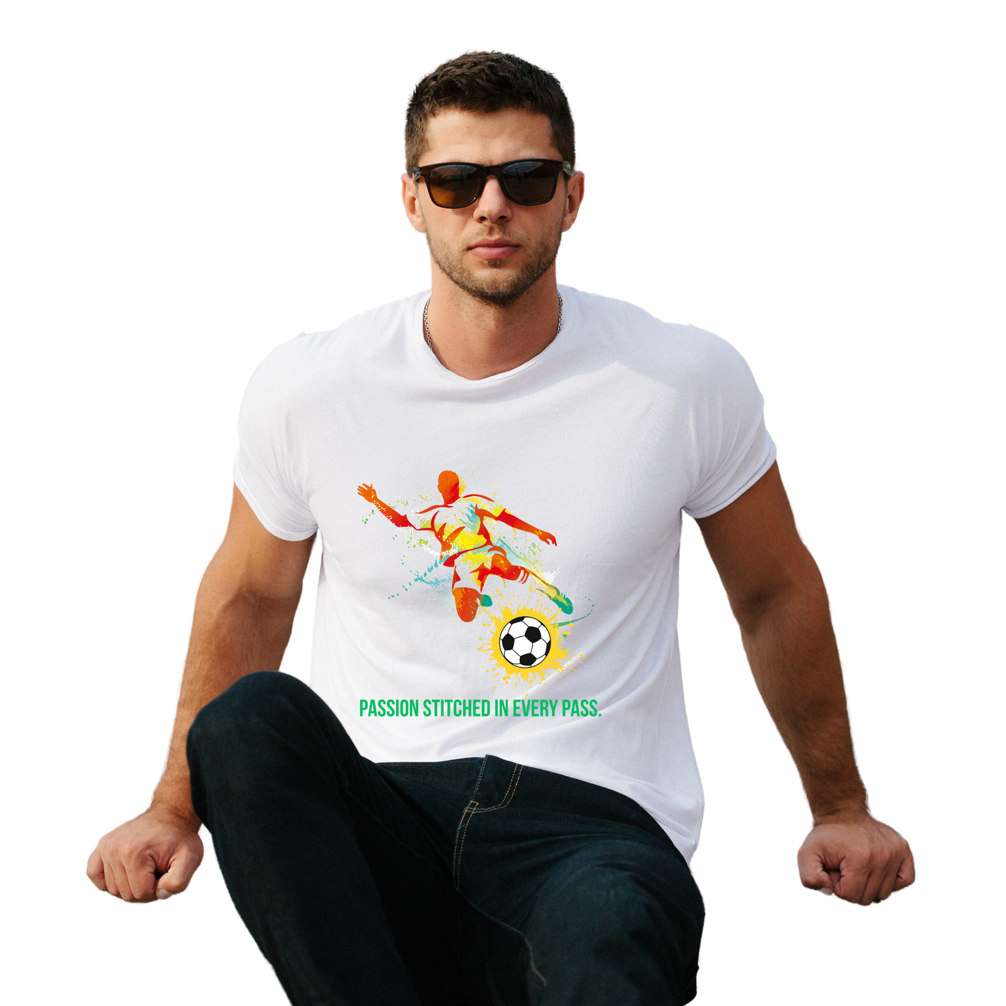 Men’s Printed Cotton T Shirt | Foot Ball |Round Neck | Half Sleeves|100% Cotton | Regular Fit T-Shirt | Teens | Teen Vibes