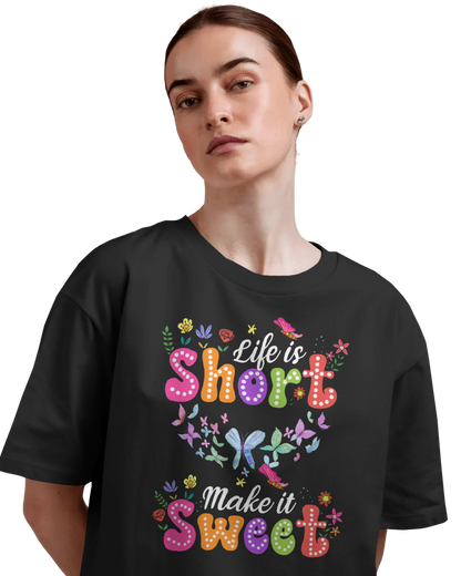 Women Oversize Tee | Printed | 100% Cotton T Shirt | Round Neck | Half Sleeves| Designed by NEOX | Vibrant Colors