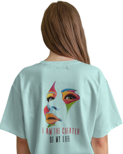 Women Oversize Tee | Printed | 100% Cotton T Shirt | Round Neck | Half Sleeves| Designed by NEOX | Vibrant Colors
