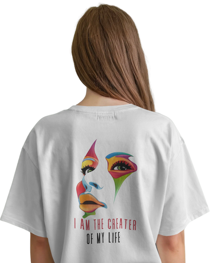 Women Oversize Tee | Printed | 100% Cotton T Shirt | Round Neck | Half Sleeves| Designed by NEOX | Vibrant Colors