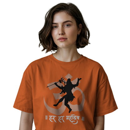 Unisex Printed Cotton T Shirt | Aastha | Round Neck | Half Sleeves|100% Cotton Regular Fit T-Shirt | Women | Men |