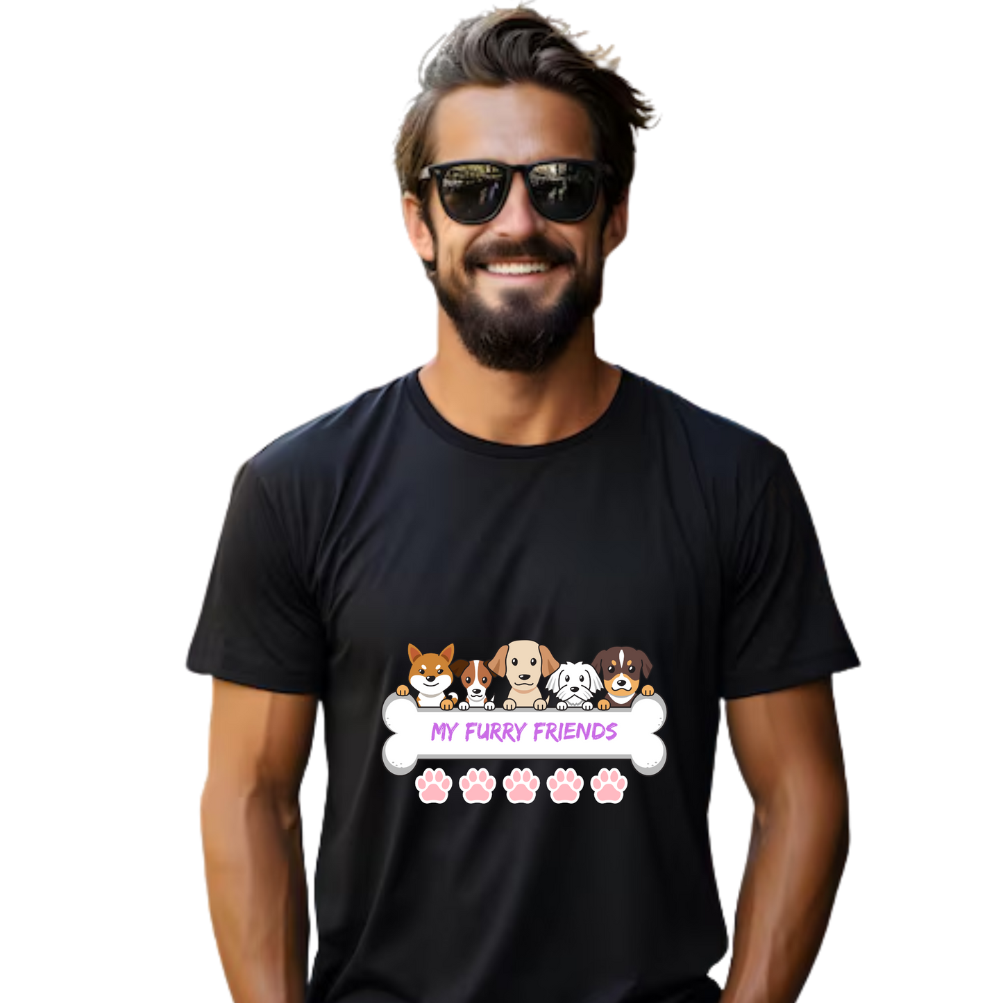 Unisex Printed Cotton T Shirt | Dog Lovers | Round Neck | Half Sleeves|100% Cotton Regular Fit T-Shirt | Women | Men |