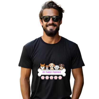 Unisex Printed Cotton T Shirt | Dog Lovers | Round Neck | Half Sleeves|100% Cotton Regular Fit T-Shirt | Women | Men |