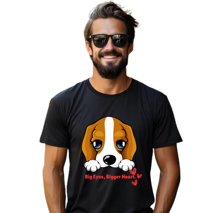Unisex Printed Cotton T Shirt | Dog Lovers | Round Neck | Half Sleeves|100% Cotton Regular Fit T-Shirt | Women | Men |