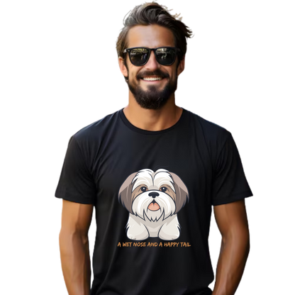 Unisex Printed Cotton T Shirt | Dog Lovers | Round Neck | Half Sleeves|100% Cotton Regular Fit T-Shirt | Women | Men |